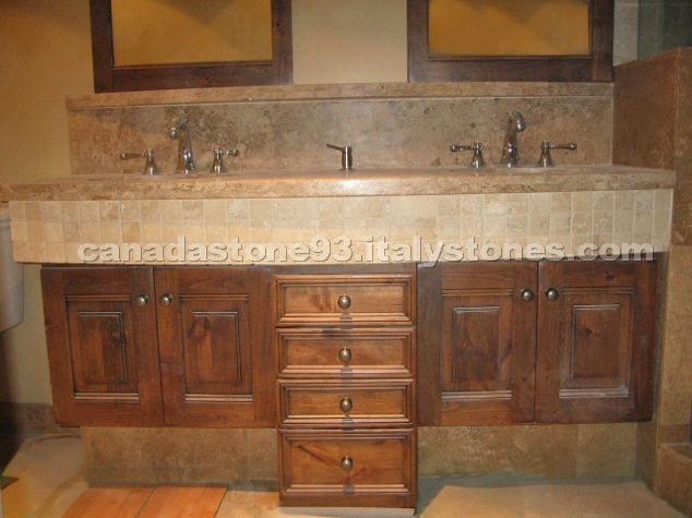 Vanity top in Roman Travertine