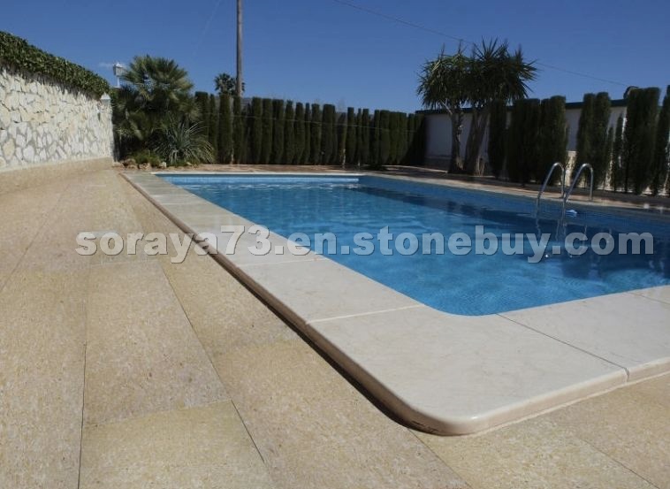 Gold Shell Pool Coping, Pavers