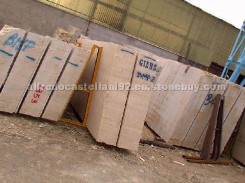 White travertine blocks