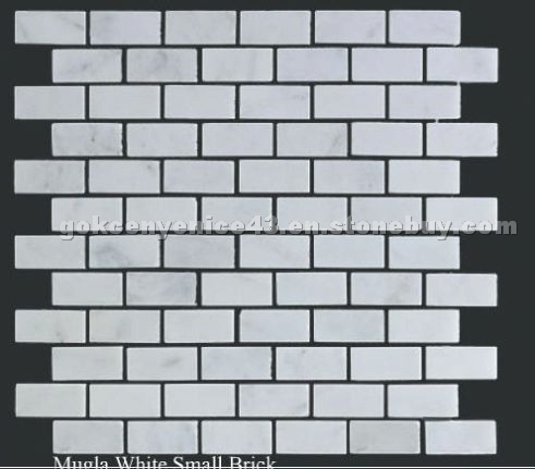 Mugla White Small Brick Mosaic