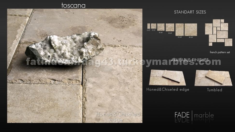 Toscana Travertine French Pattern Set - Paver