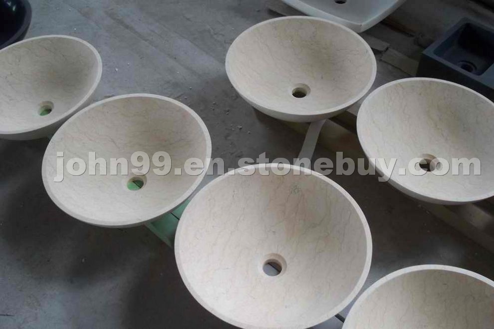 Cream marble stone sink, basin