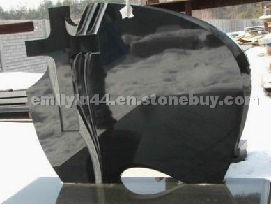 European Black Granite Tombstone