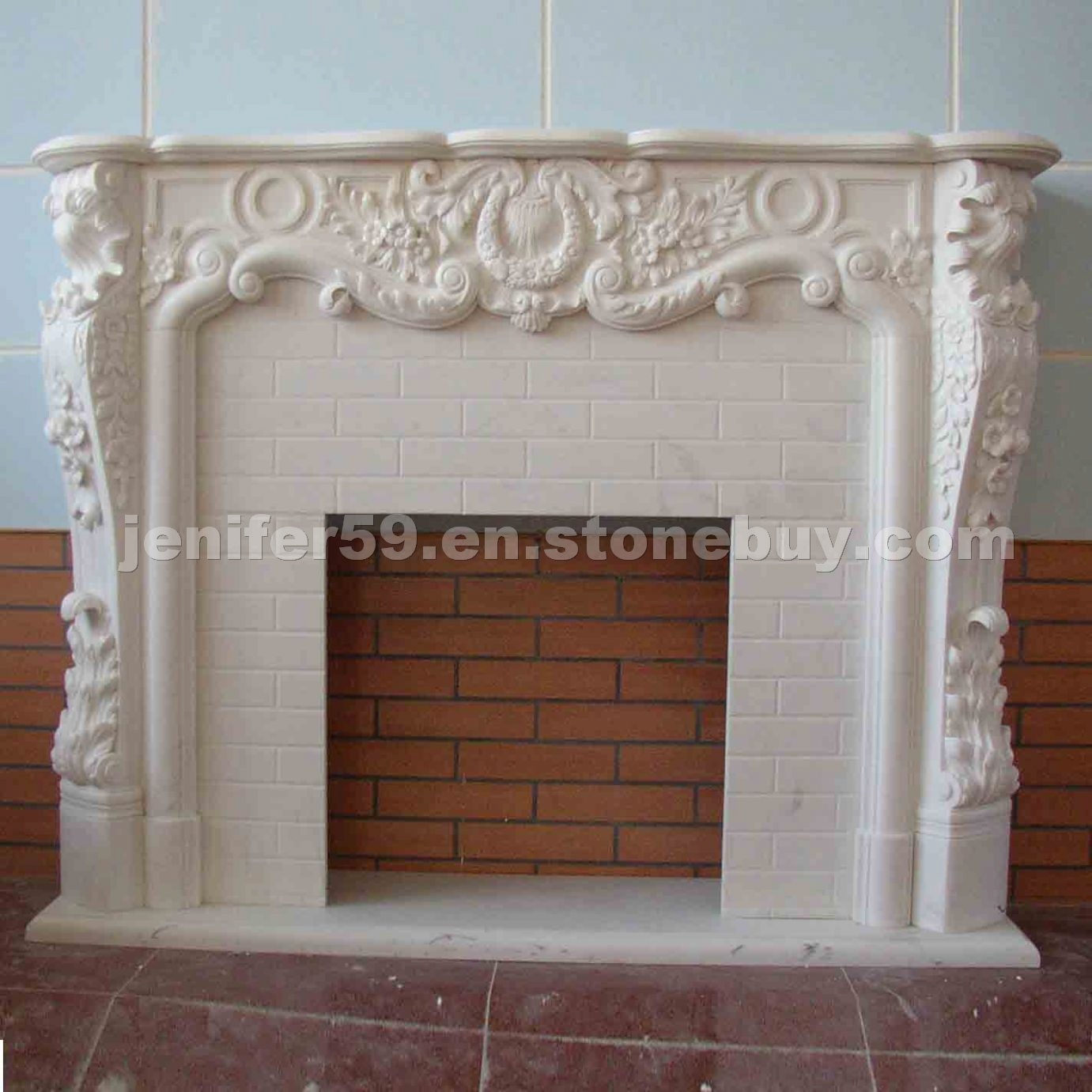 Stone fireplace