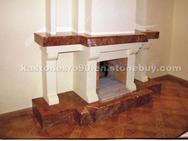 Rosso Alicante marble fireplace