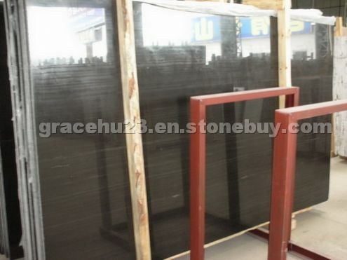 Black Wood Grainy Marble