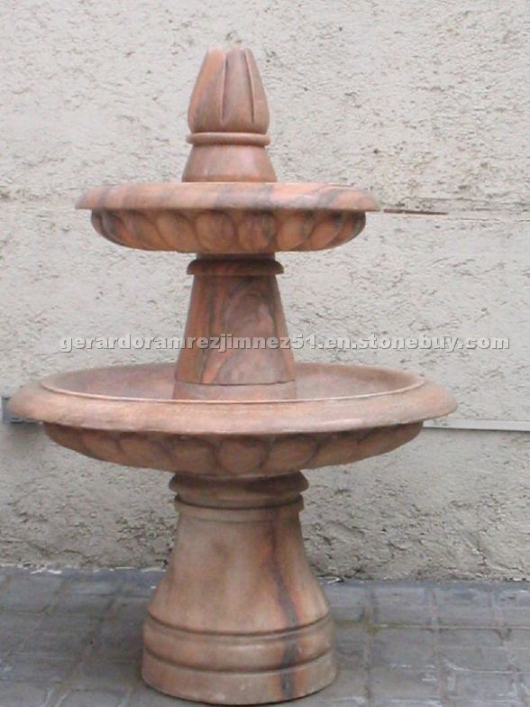 Rosa Coral Pink Garden Fountain