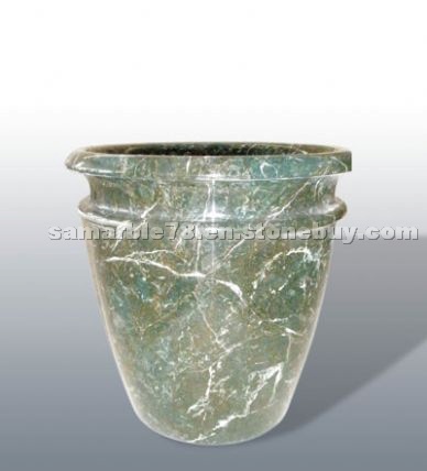 Green Zebra Marble Flowerpot