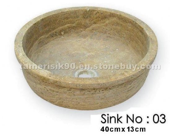 Gold Travertine Basin