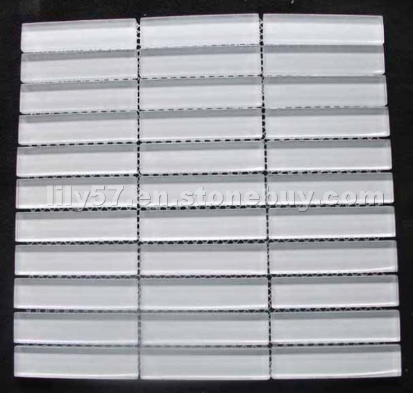 Super white crystal glass mosaic tile CTR-G-B053