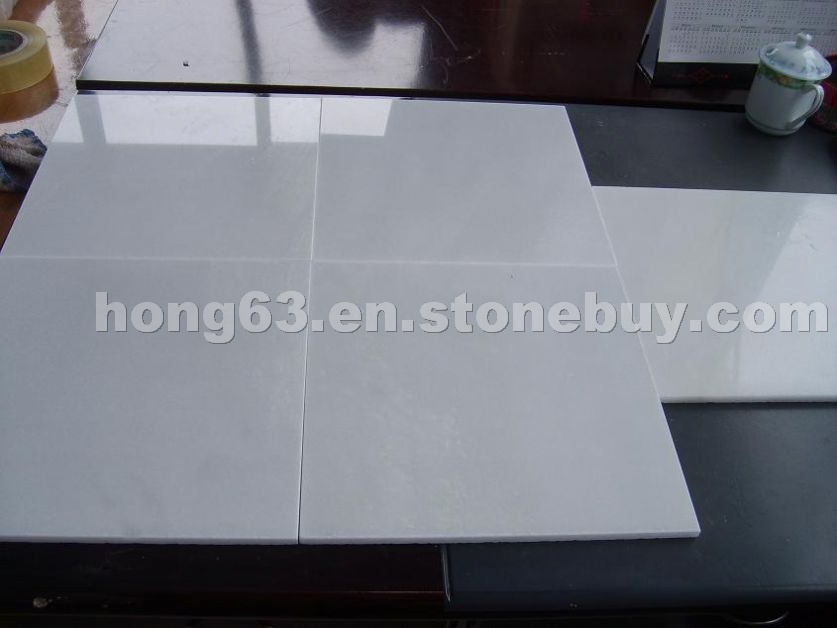 Pure white marble tiles