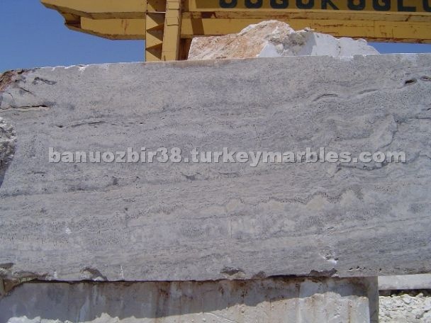 Silver Travertine Vein Cut