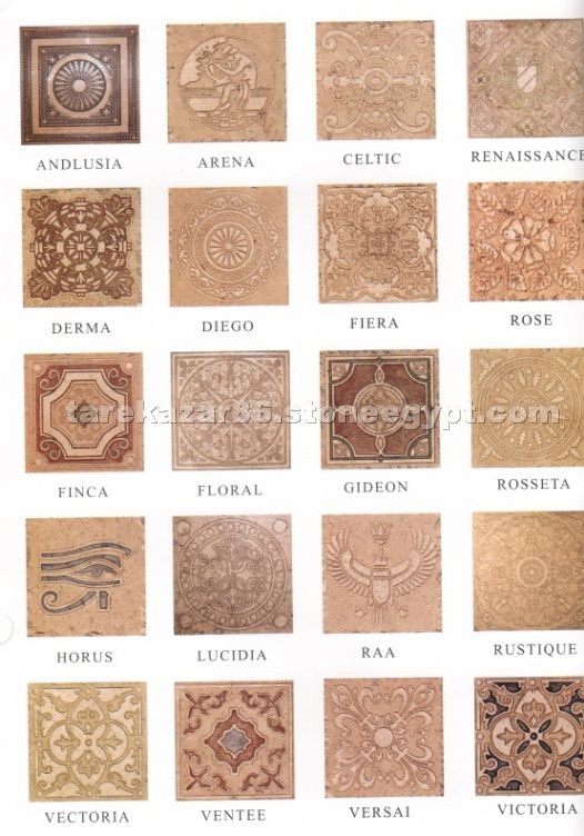 Egyptian mosaics engraved split face
