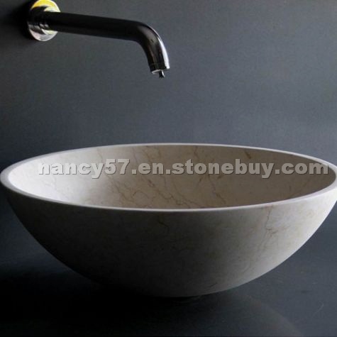 Beige marble sink