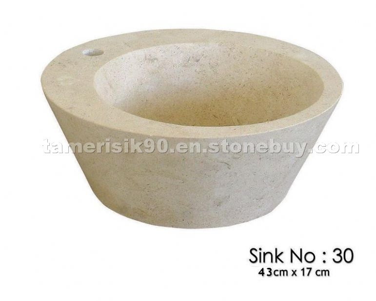 White Travertine Sink 43cmx17cm