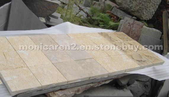 Yellow limestone tiles