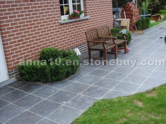 Black limestone flooring tile
