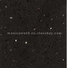 With Mirror Fleck Black Engineered Quartz Stone -