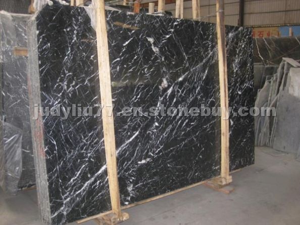 Nero Marquina marble slab
