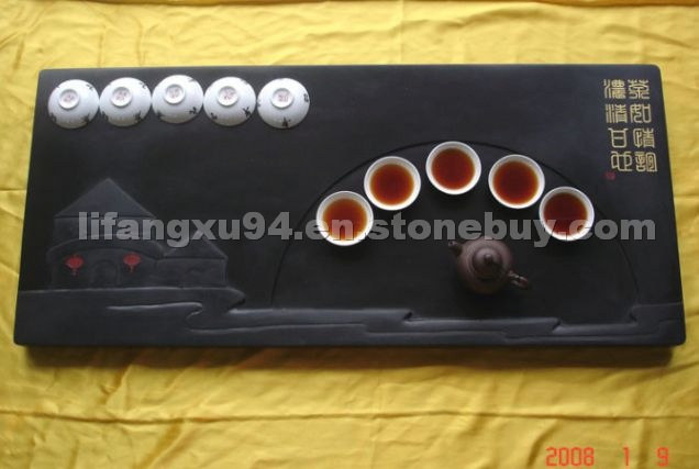 Chinese Stone Tea Tray- Handcrafted Natural Stone