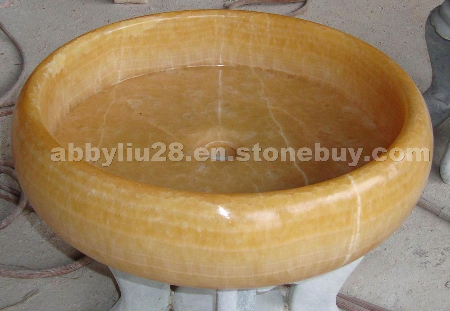 Honey onyx basin sink