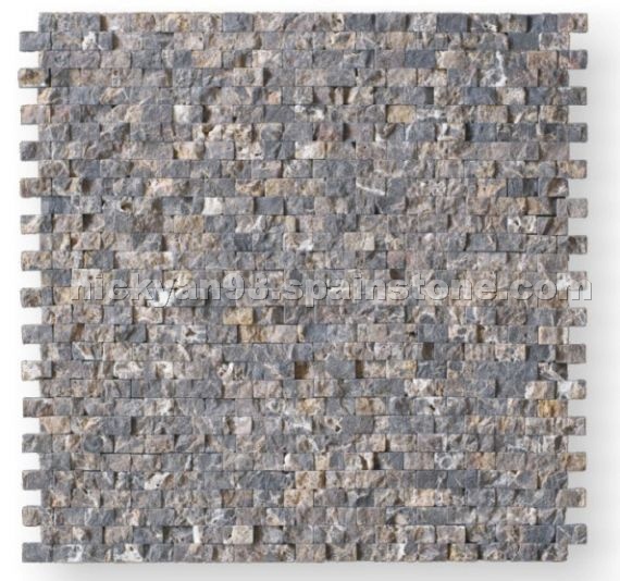 Natural split- Dark Emperador Marble Mosaic