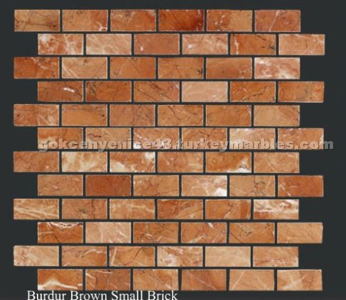 Burdur Brown Small Brick Mosaic
