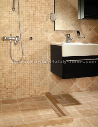travertine bathroom design, wall, floor tiles