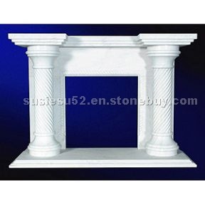 Pure White Marble Fireplace