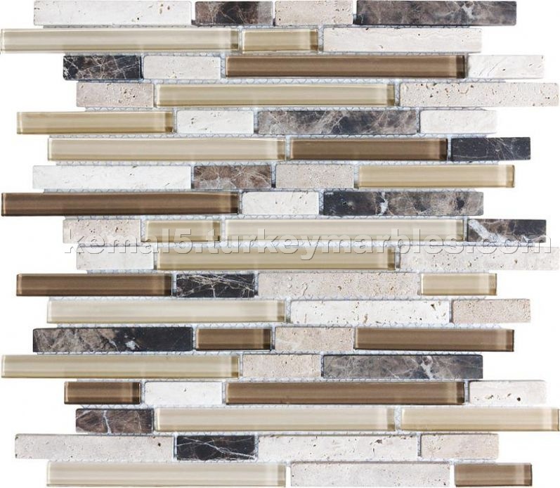 Cappuccino stone linear blend mosaics