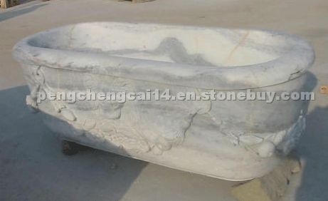 Bath Tube in White Marble