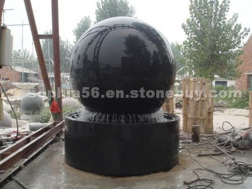 Marble sphere fountain carving Marble sphere fountain carving