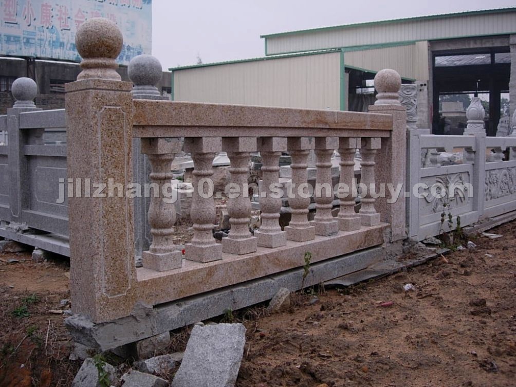 Red granite balustrade