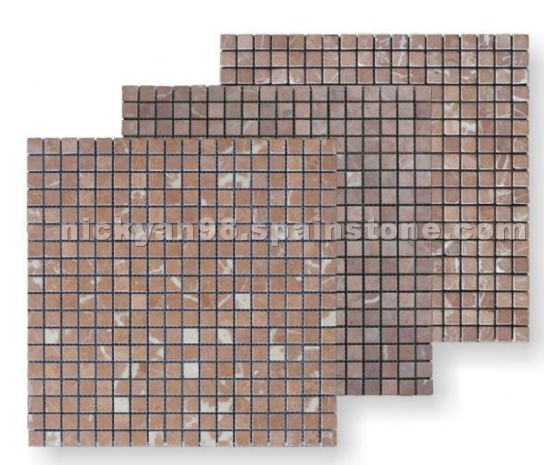 Square Mosaic- Rojo Alicante Marble