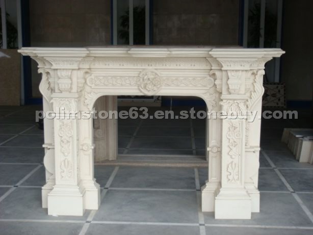 Cream Marble Fireplace