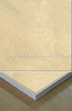 Crema Marfil marble composite with ceramic tiles,m
