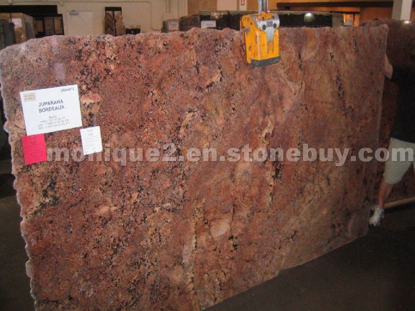 Juparana Bordeaux granite slabs