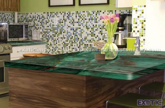 Emerald Green Kitchen Island