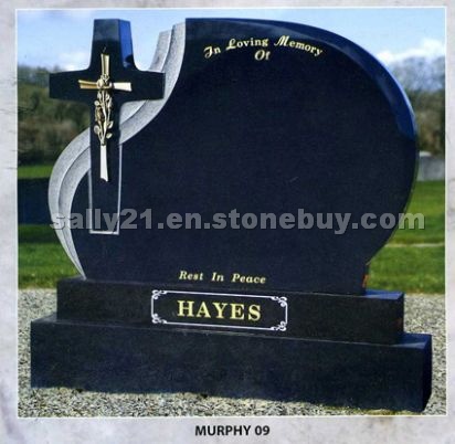 Cross with Flower Carvings Monument / Tombstone