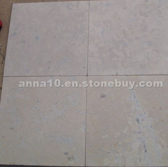 Yellow limestone sandblasted tile