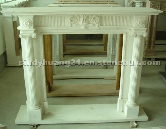 White Marble Fireplace