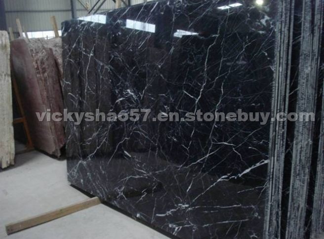 Black Marquina slabs
