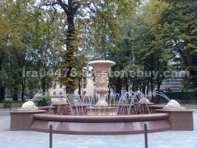 Fountain. Rosso Toledo. Travertino Classic Light