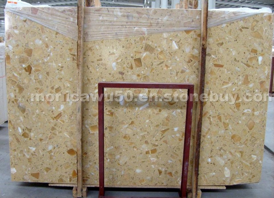 Yellow Beige Artificial Stone Slabs
