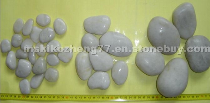 White pebble stone, natural pebble stone