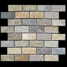 Mosaic slate stone - yellow and gray color