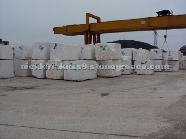 Volakas white marble blocks