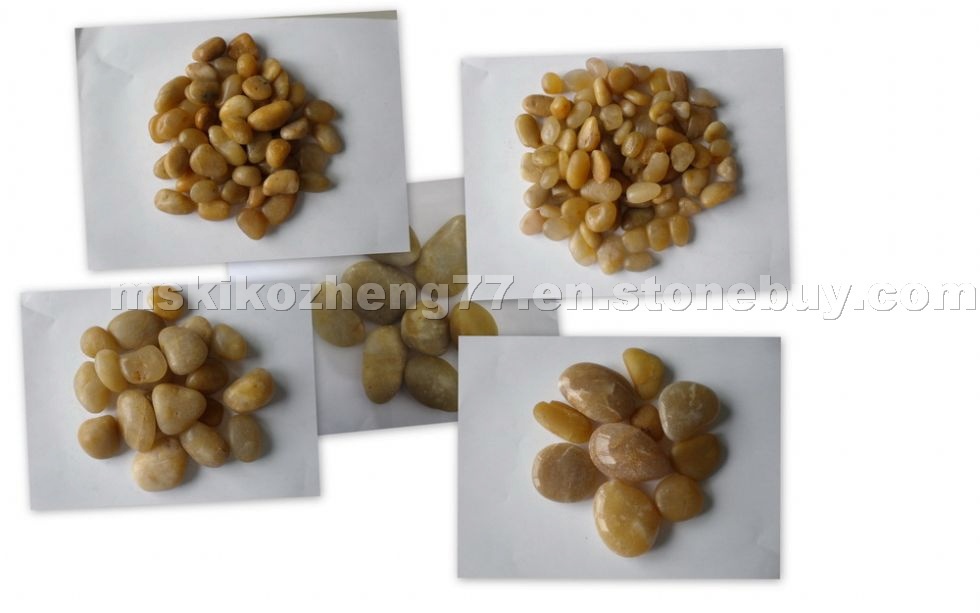 Mixed pebble stone, yellow pebble stone