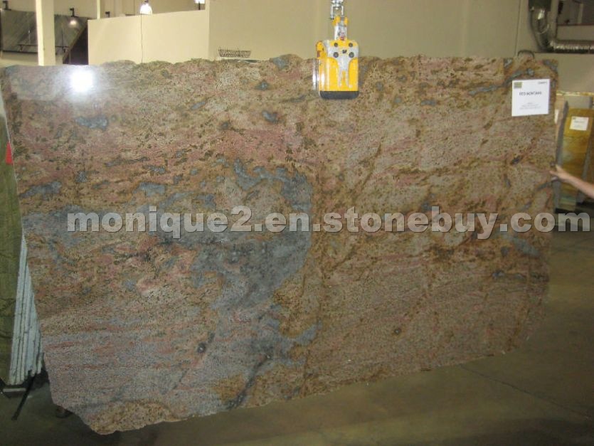 Red Montana granite slabs