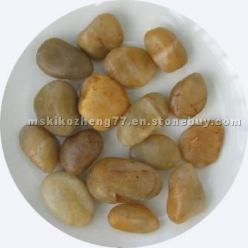 High polished pebble stone, yellow pebble stone